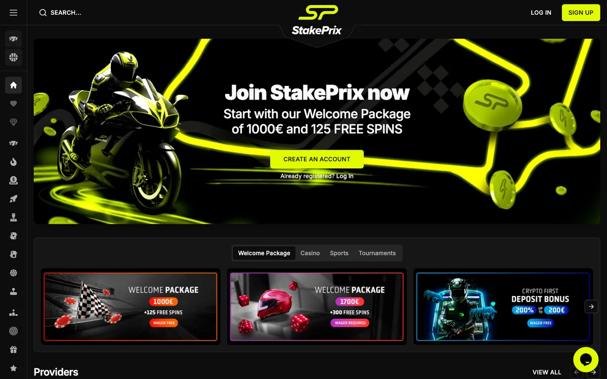 StakePrix Casino — «Главная», снято из страны Новая Зеландия