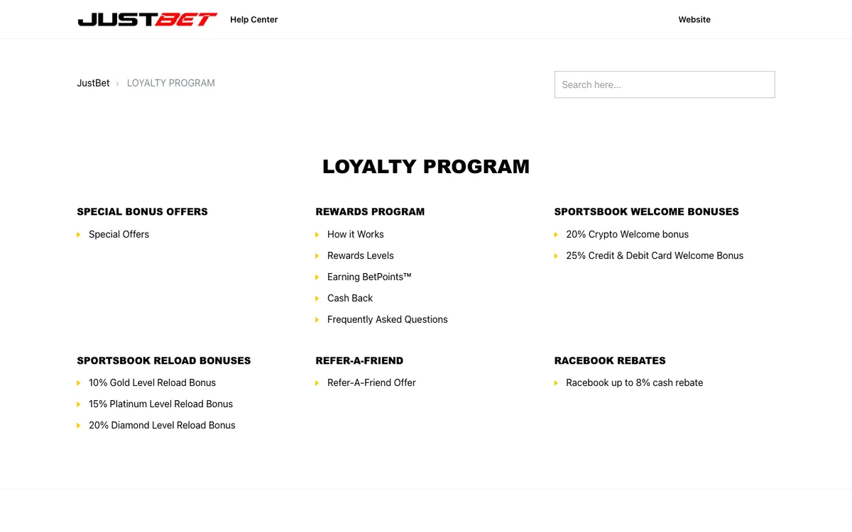 Justbet Casino — Promotions, captured from United States