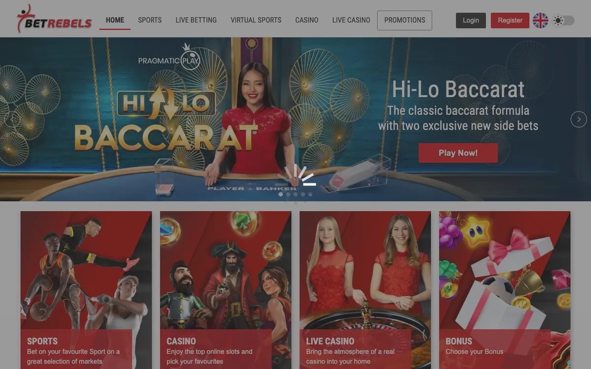 Betrebels Casino — Sign-up, captured from Austria