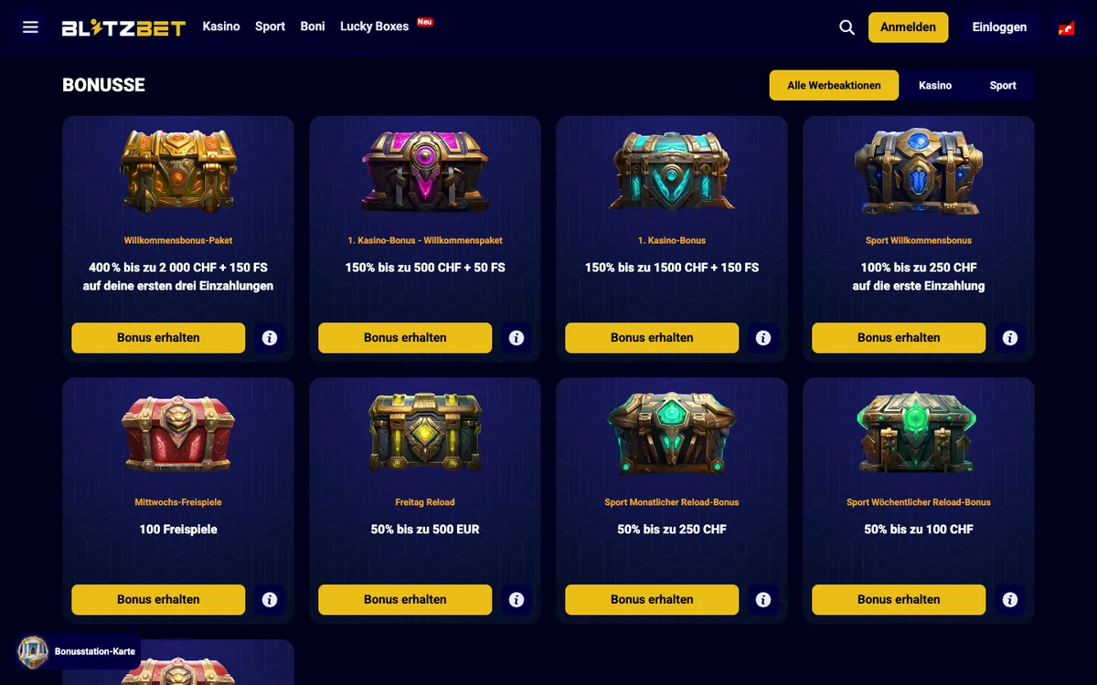 Blitz-bet Casino — «Акции», снято из страны Швейцария