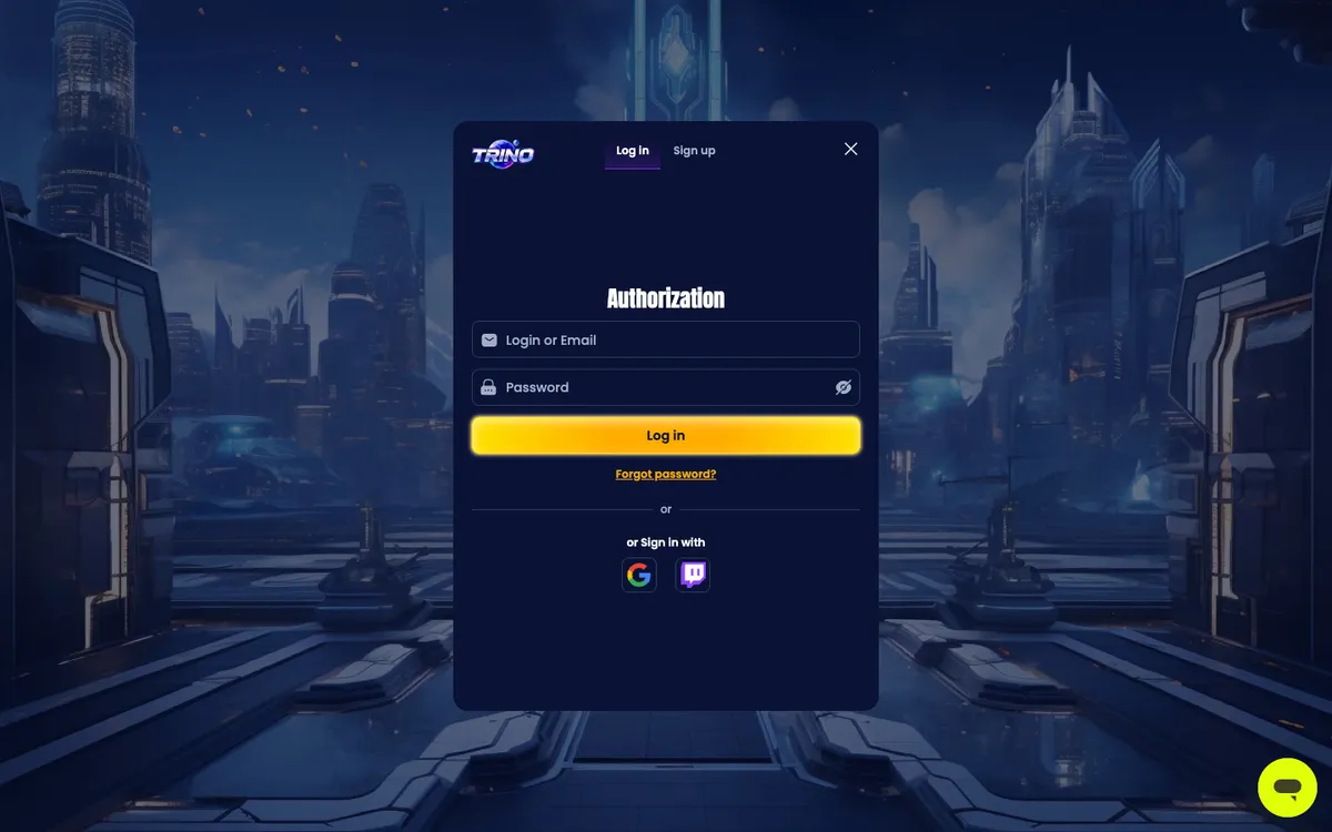 Trino Casino — Sign-up, captured from Australia