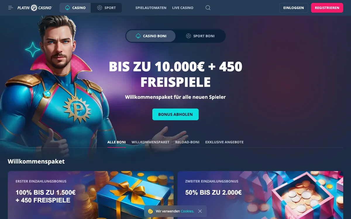 Platincasino — Promotions, captured from Austria
