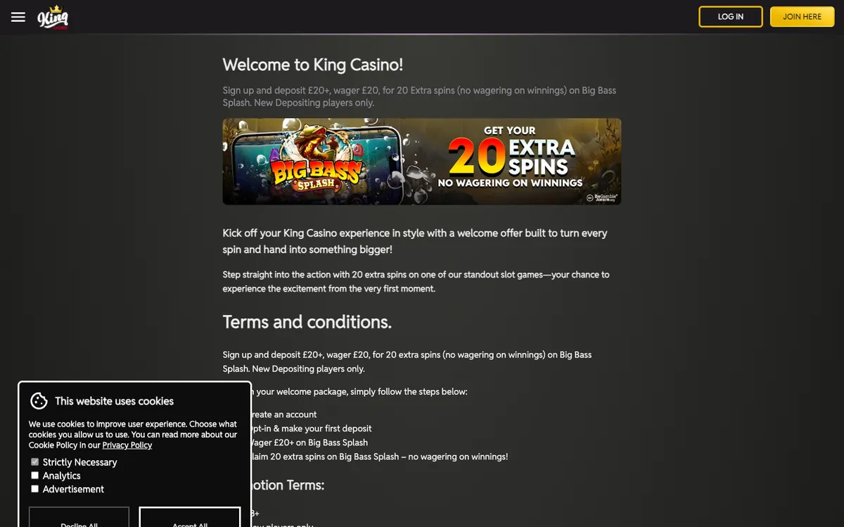 King Casino — Promotions, captured from Australia