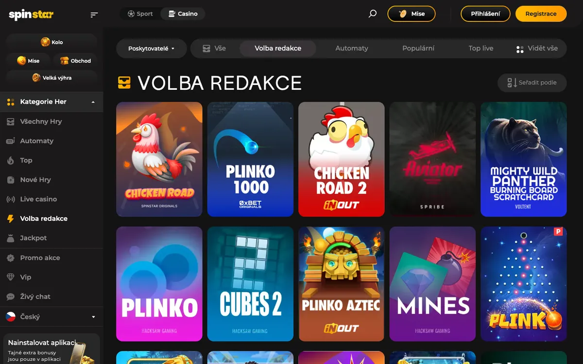 Spinstar Casino — Promotions, captured from Czechia