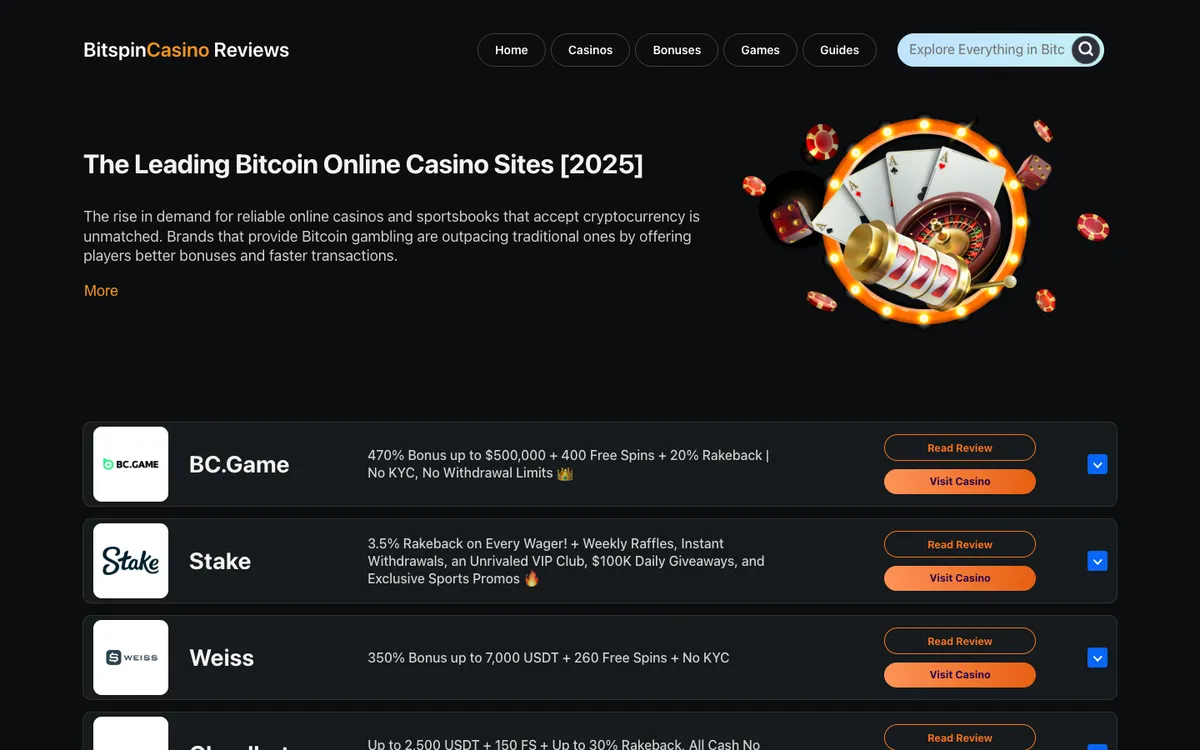BitSpinCasino — «Акции», снято из страны Португалия