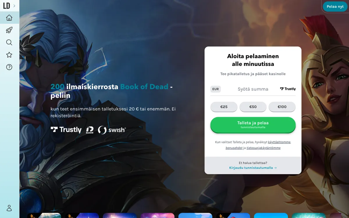 Lucky Days Casino — Home page, captured from Finland