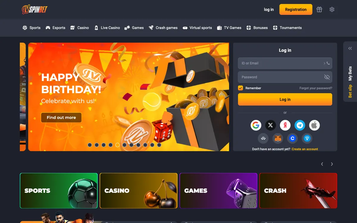 JVSPINBET Casino — Sign-up, captured from Nigeria