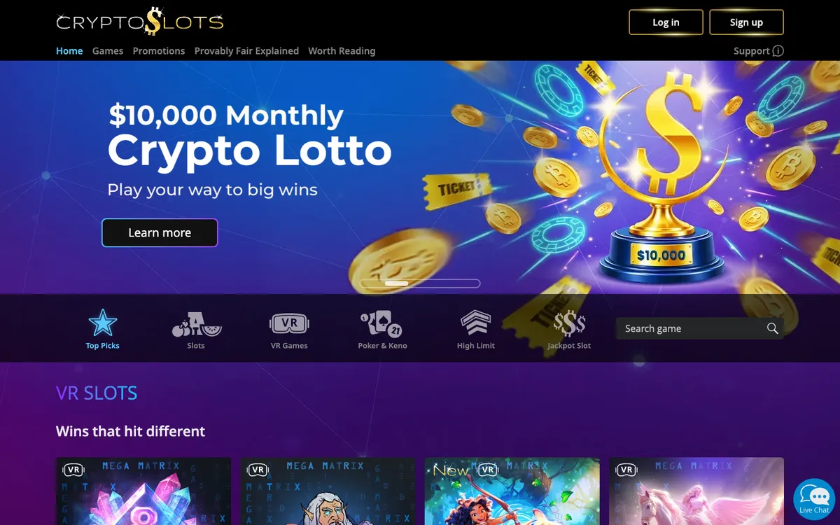 Crypto Slots Casino — «Главная», снято из страны Австрия