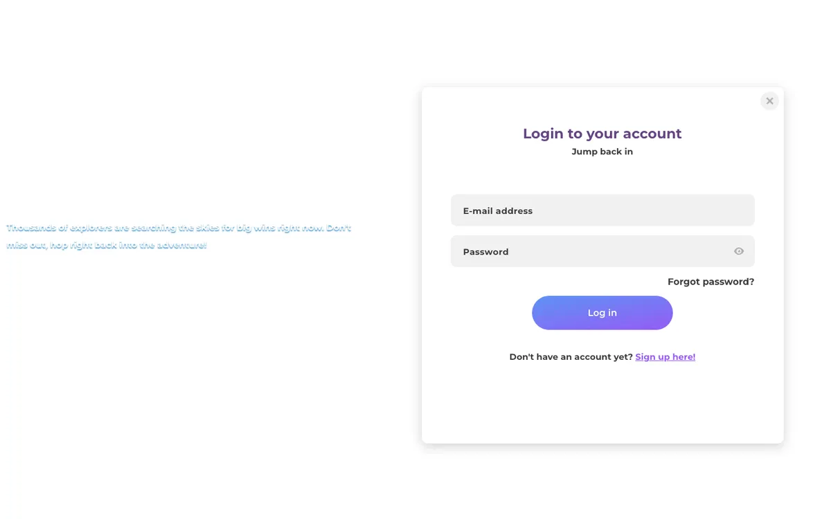 Tsars Casino — Sign-up, captured from Canada