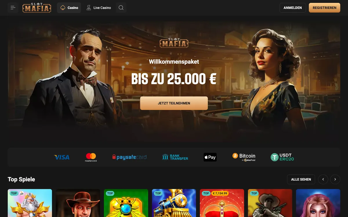 Slot Mafia Casino — «Главная», снято из страны Германия
