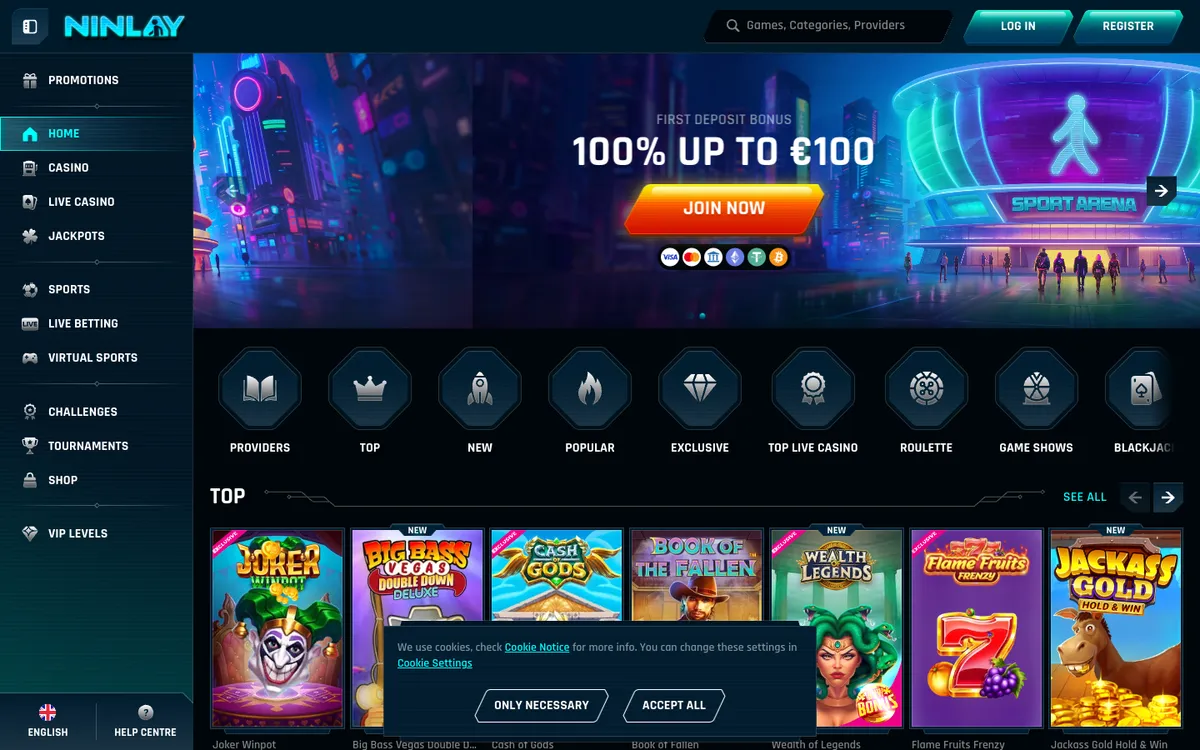 Ninlay Casino — «Главная», снято из страны Новая Зеландия