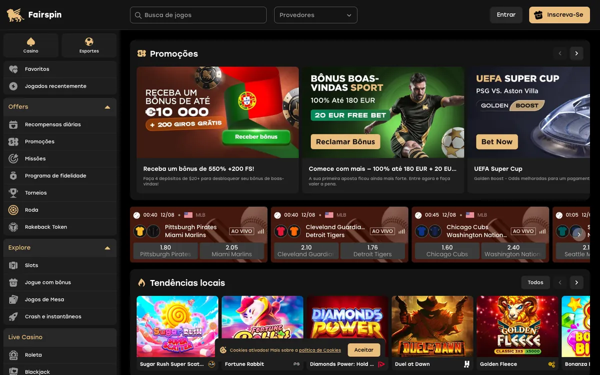 Fairspin Casino — Payments, captured from Portugal