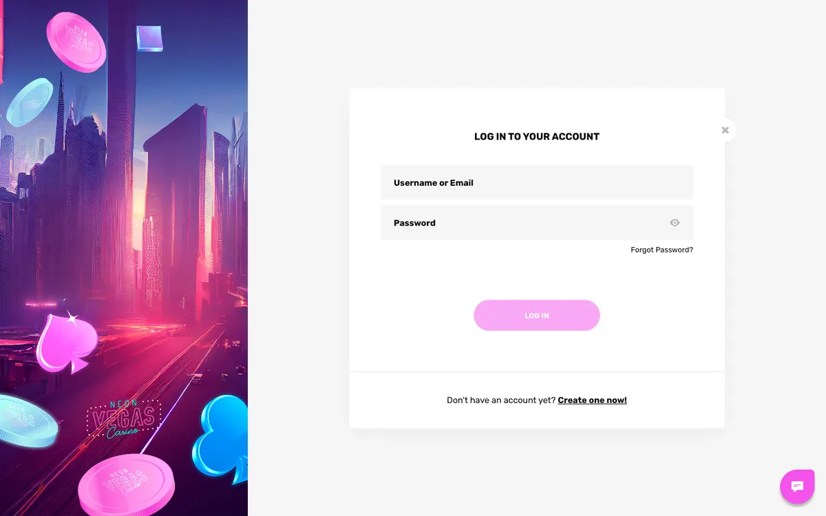NeonVegas Casino — Sign-up, captured from New Zealand