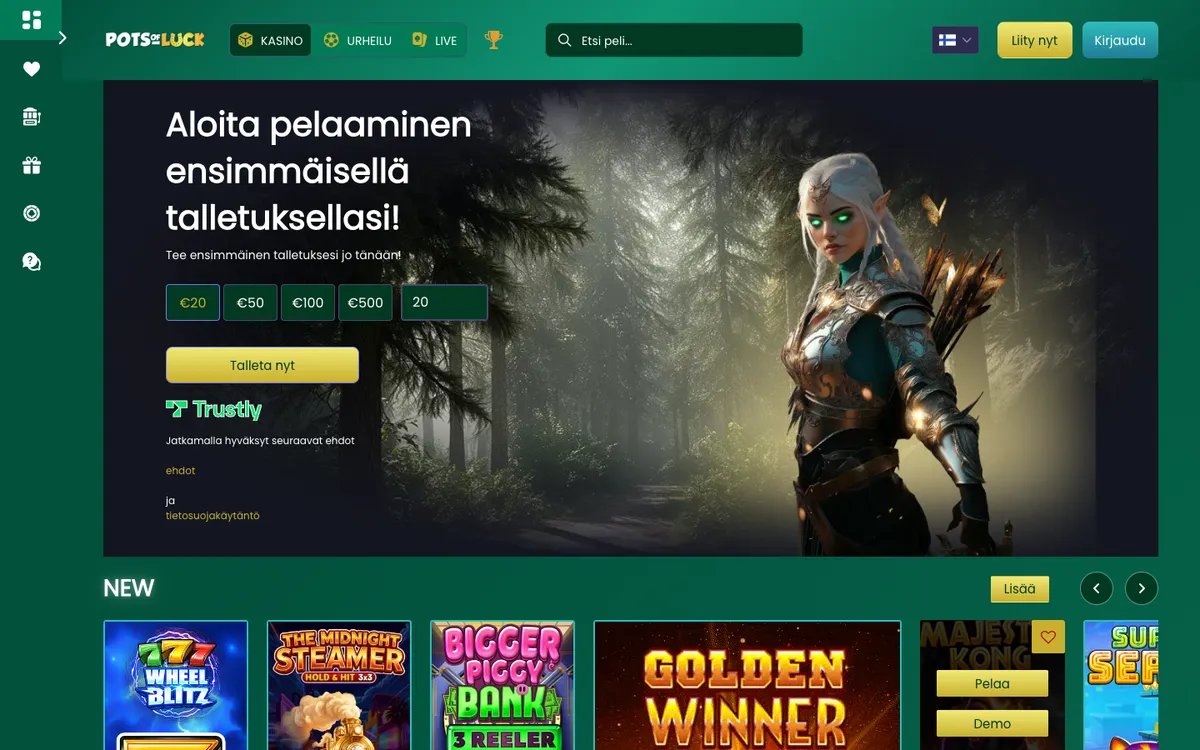 Pots of Luck Casino — «Главная», снято из страны Финляндия