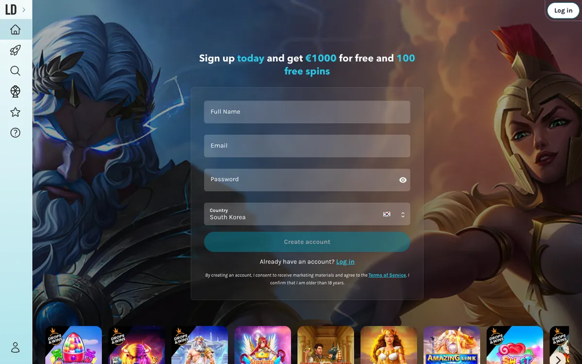 Lucky Days Casino — Home page, captured from South Korea