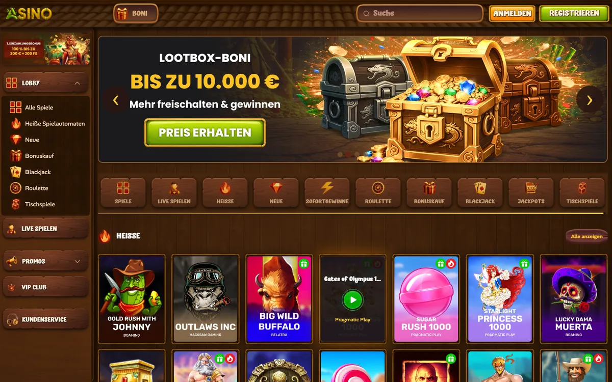 Asino Casino — «Главная», снято из страны Германия
