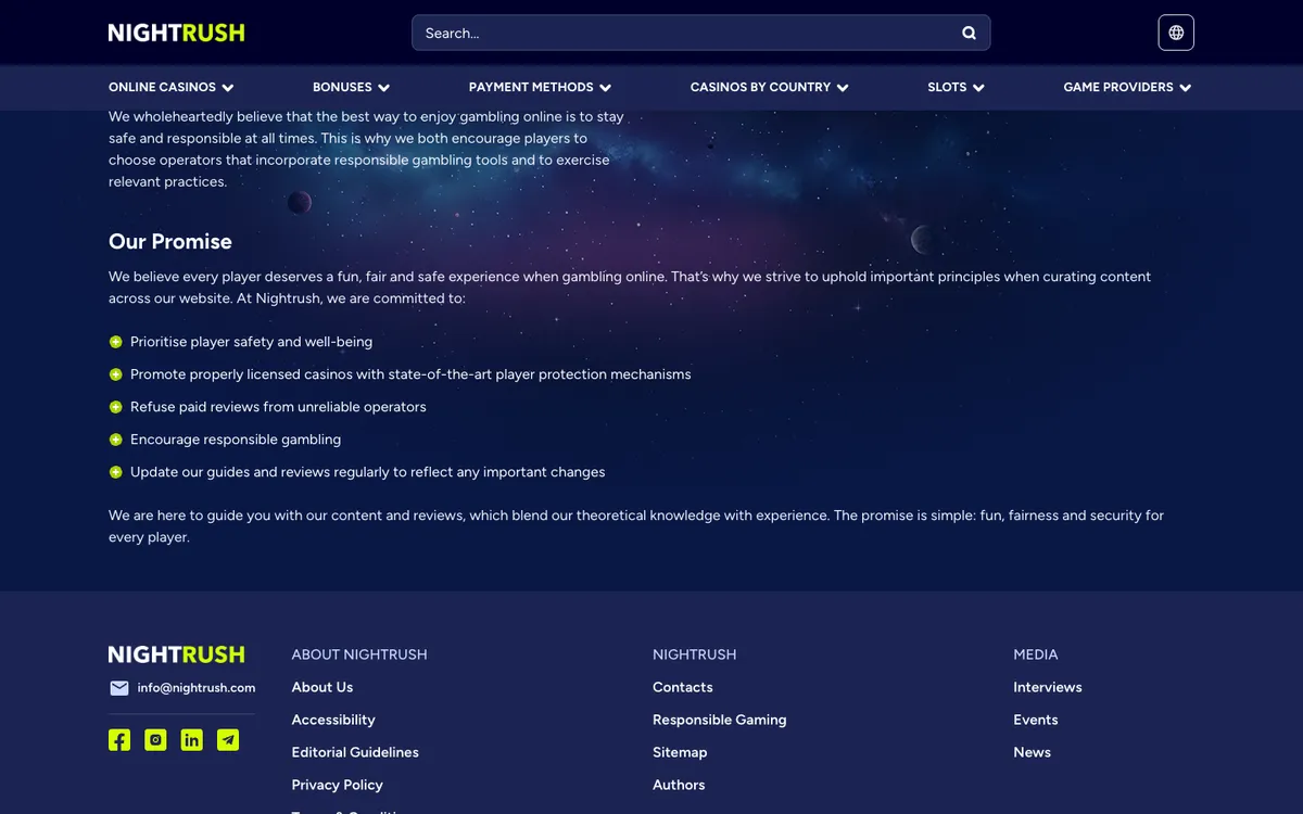 NightRush Casino — Promotions, captured from Hungary