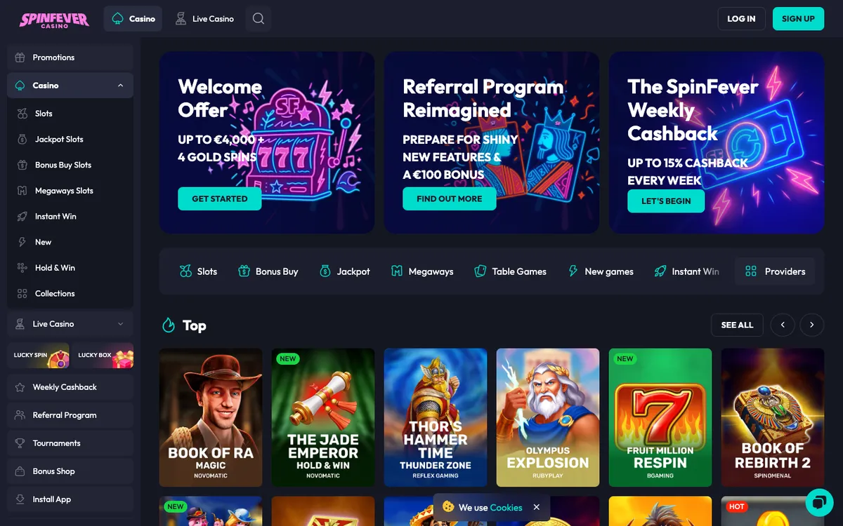 SpinFever Casino — «Регистрация», снято из страны Португалия