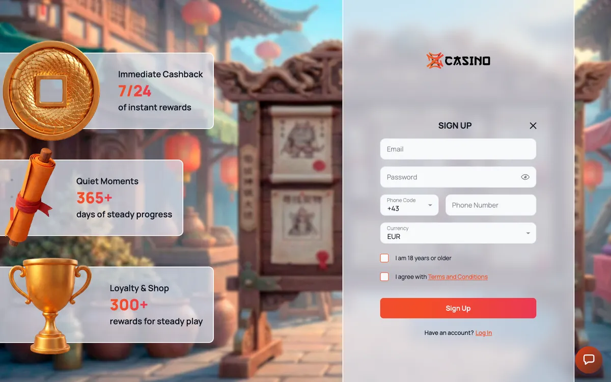 ZenCasino — Sign-up, captured from Austria