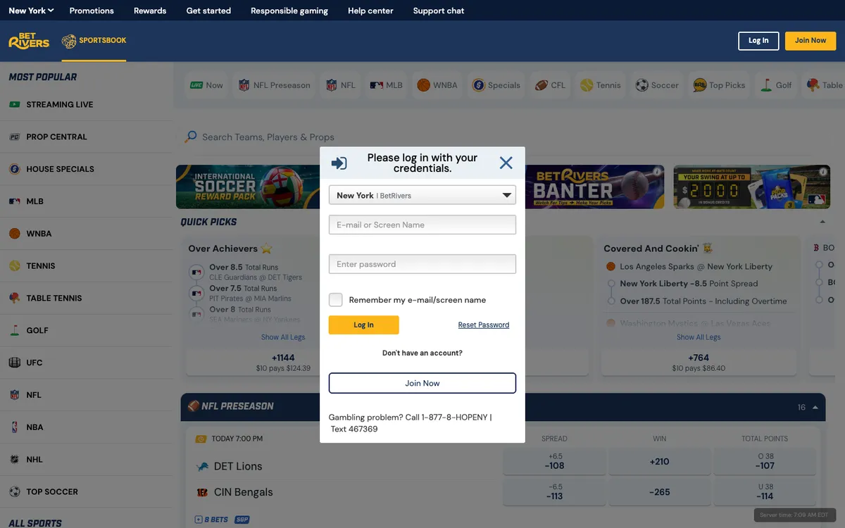 BetRivers Casino USA — Promotions, captured from United States