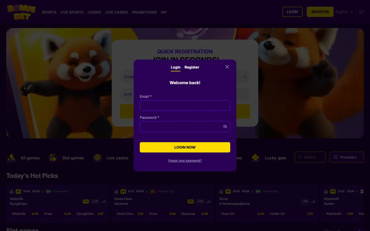 BonusBet Casino — Sign-up, captured from Brazil