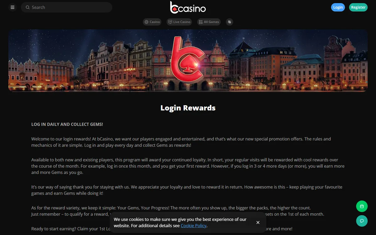 bCasino — Sign-up, captured from Canada