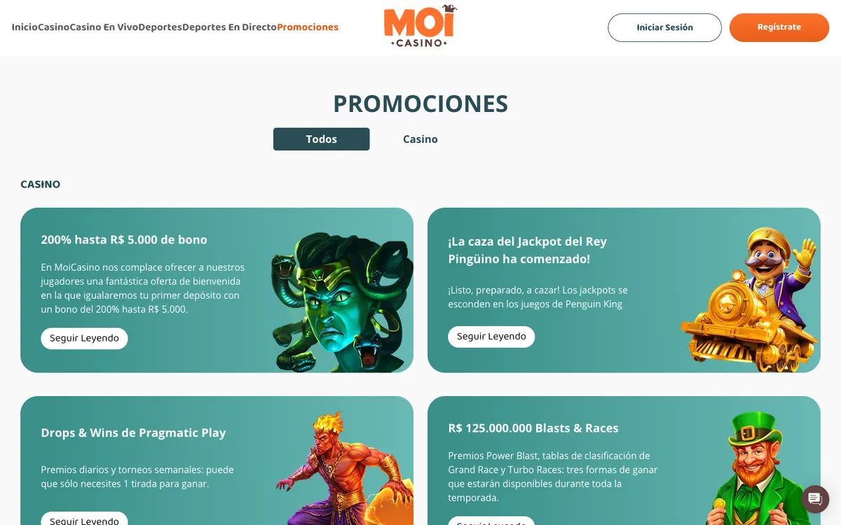 MoiCasino — Promotions, captured from Spain