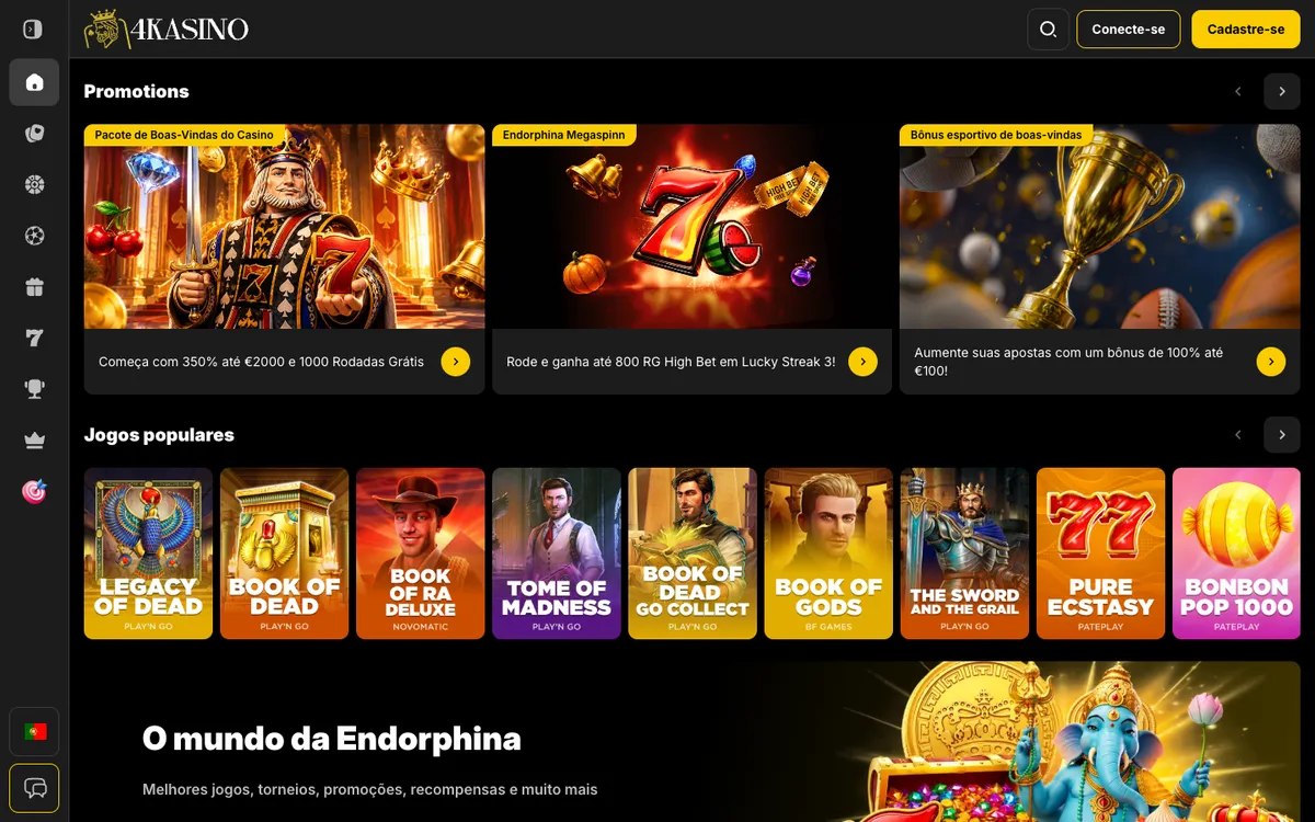 4Kasino Casino — Home page, captured from Portugal