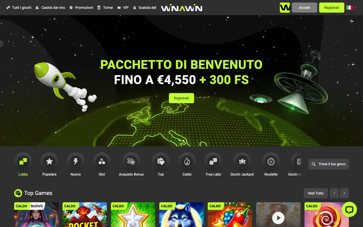 Winawin Casino — «Главная», снято из страны Италия