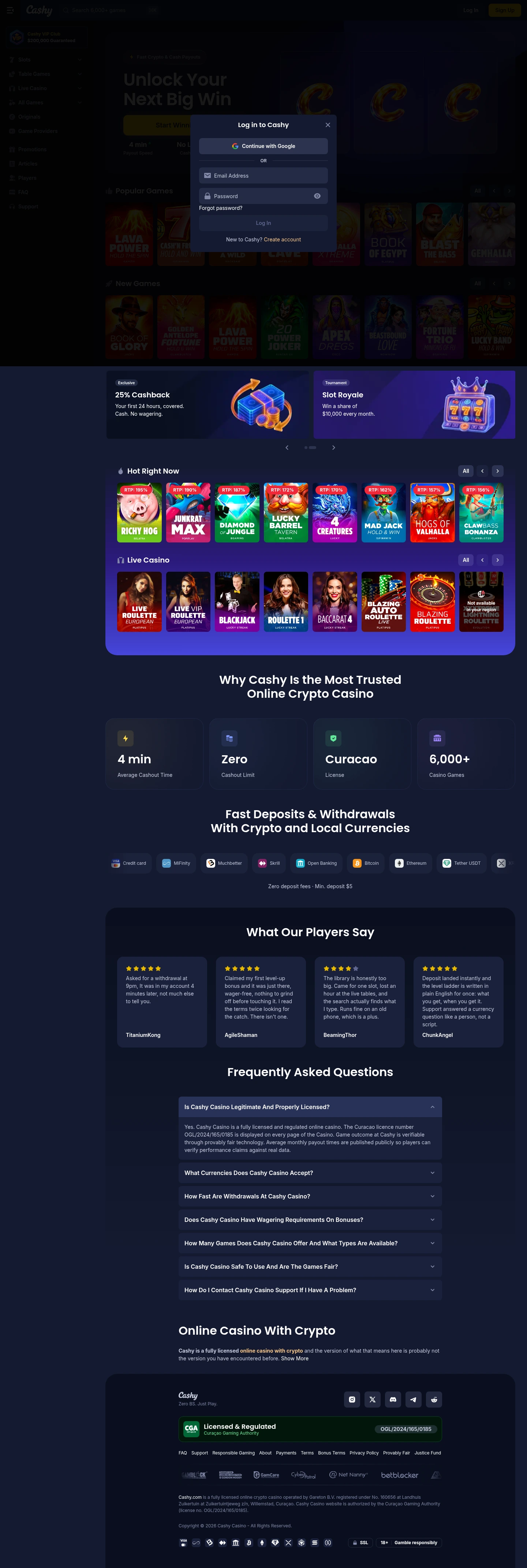 Cashy Casino — Sign-up, captured from Australia