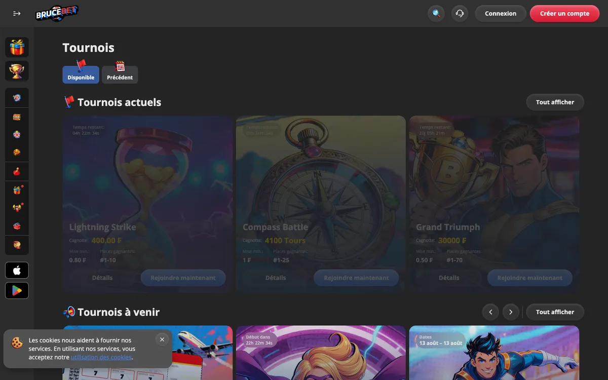 BruceBet Casino — Sign-up, captured from Switzerland