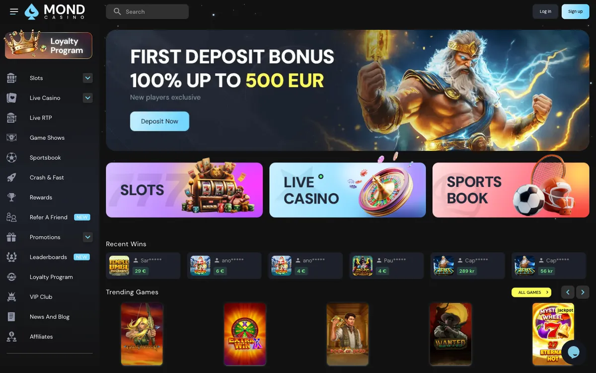 Mondcasino — «Главная», снято из страны Бельгия