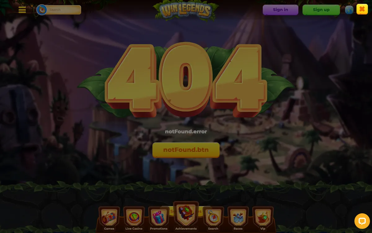 WinLegends Casino — «Регистрация», снято из страны Новая Зеландия