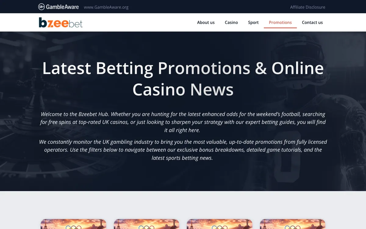 BZeebet Casino — Promotions, captured from Spain