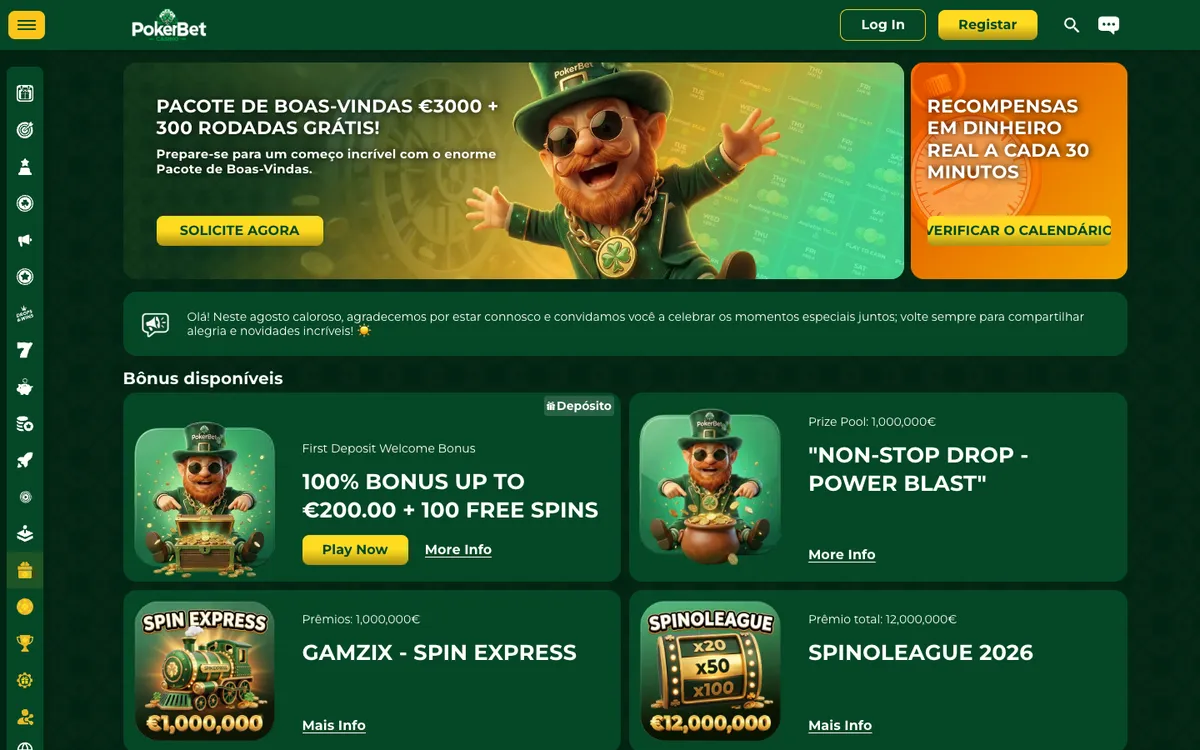 PokerBet Casino — «Акции», снято из страны Португалия