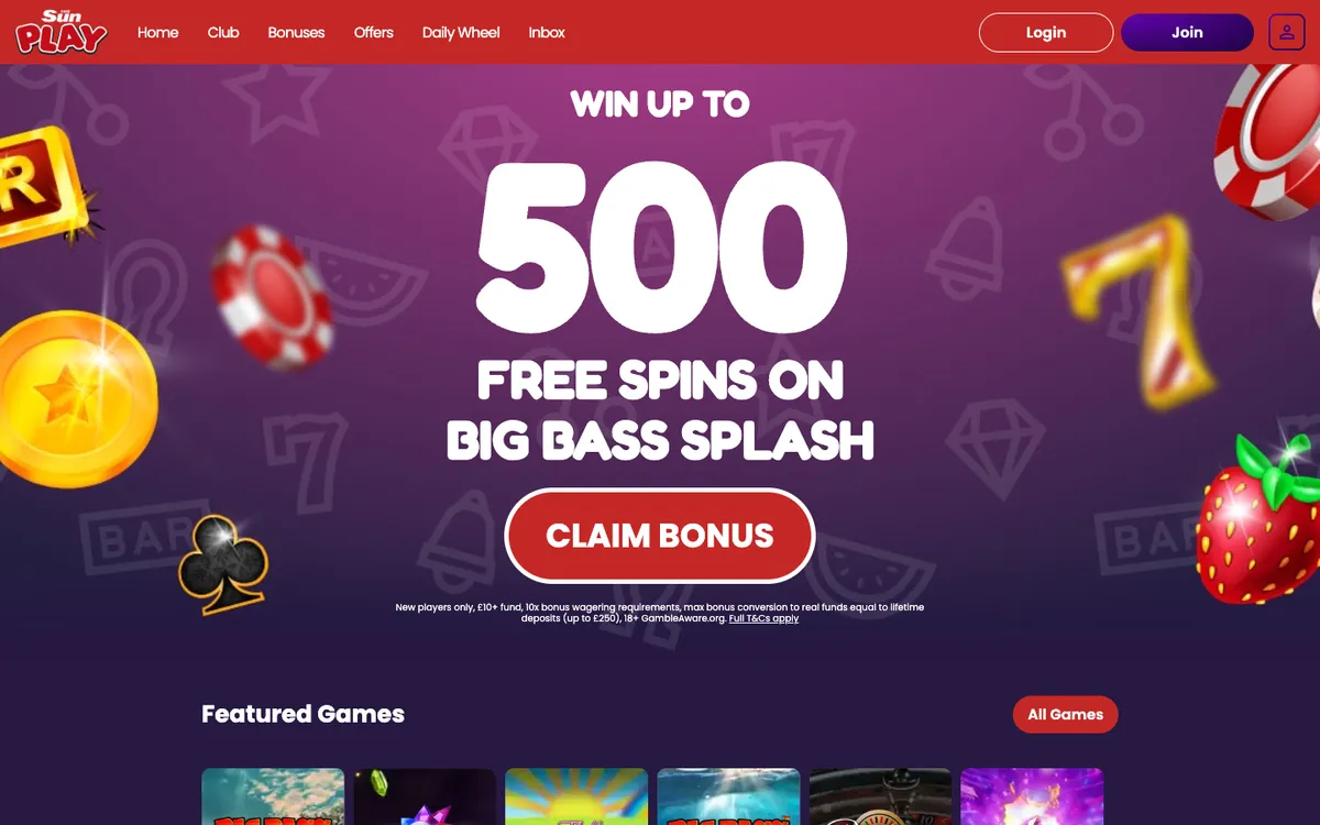 The Sun Play Casino — Sign-up, captured from United Kingdom