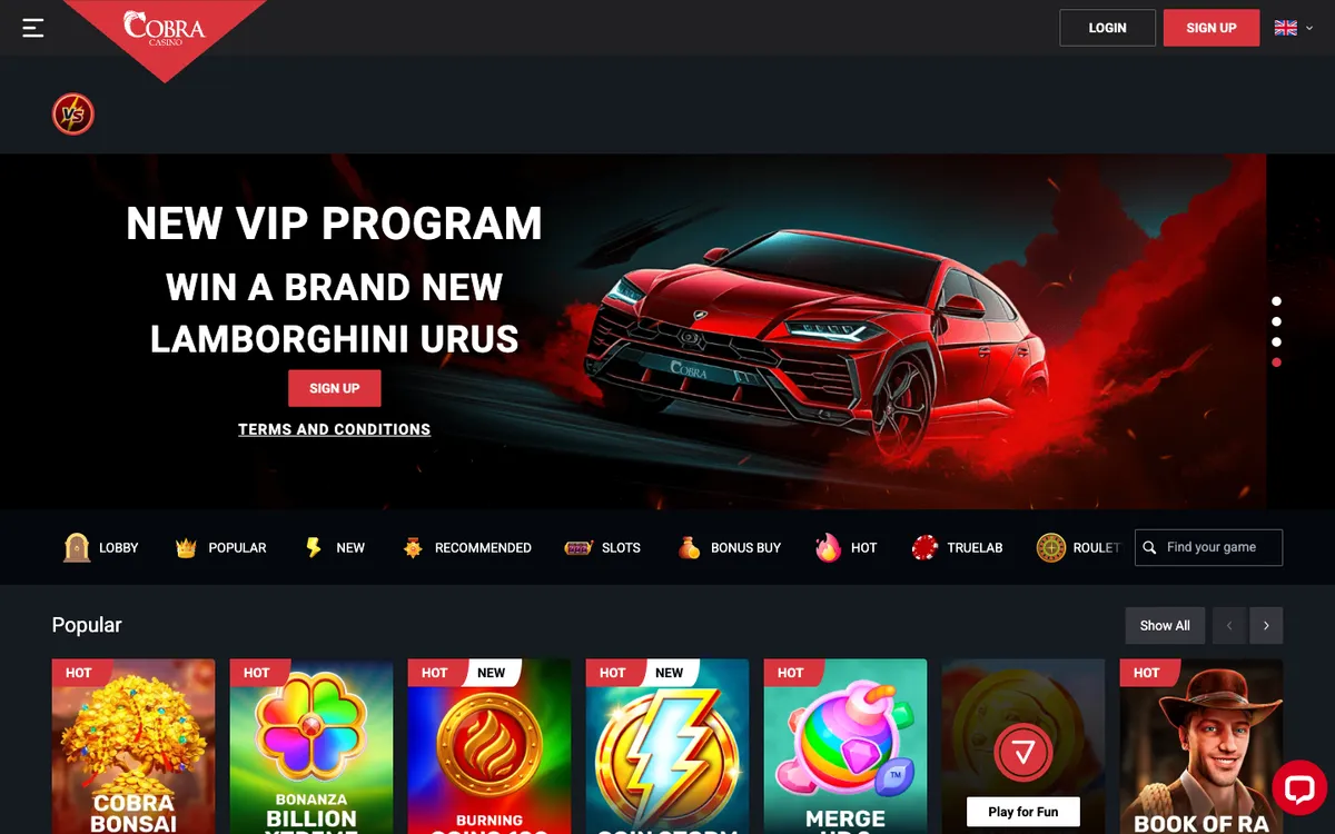 Cobra Casino — «Главная», снято из страны Португалия