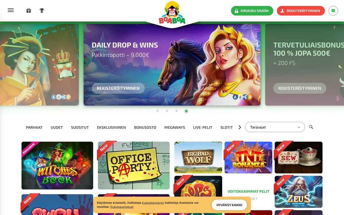Boaboa Casino — «Главная», снято из страны Финляндия