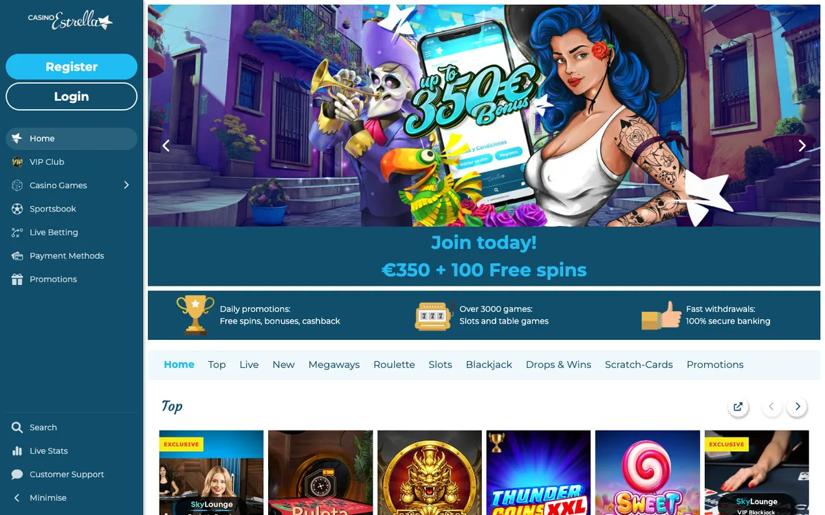 Casino Estrella — «Регистрация», снято из страны Бельгия