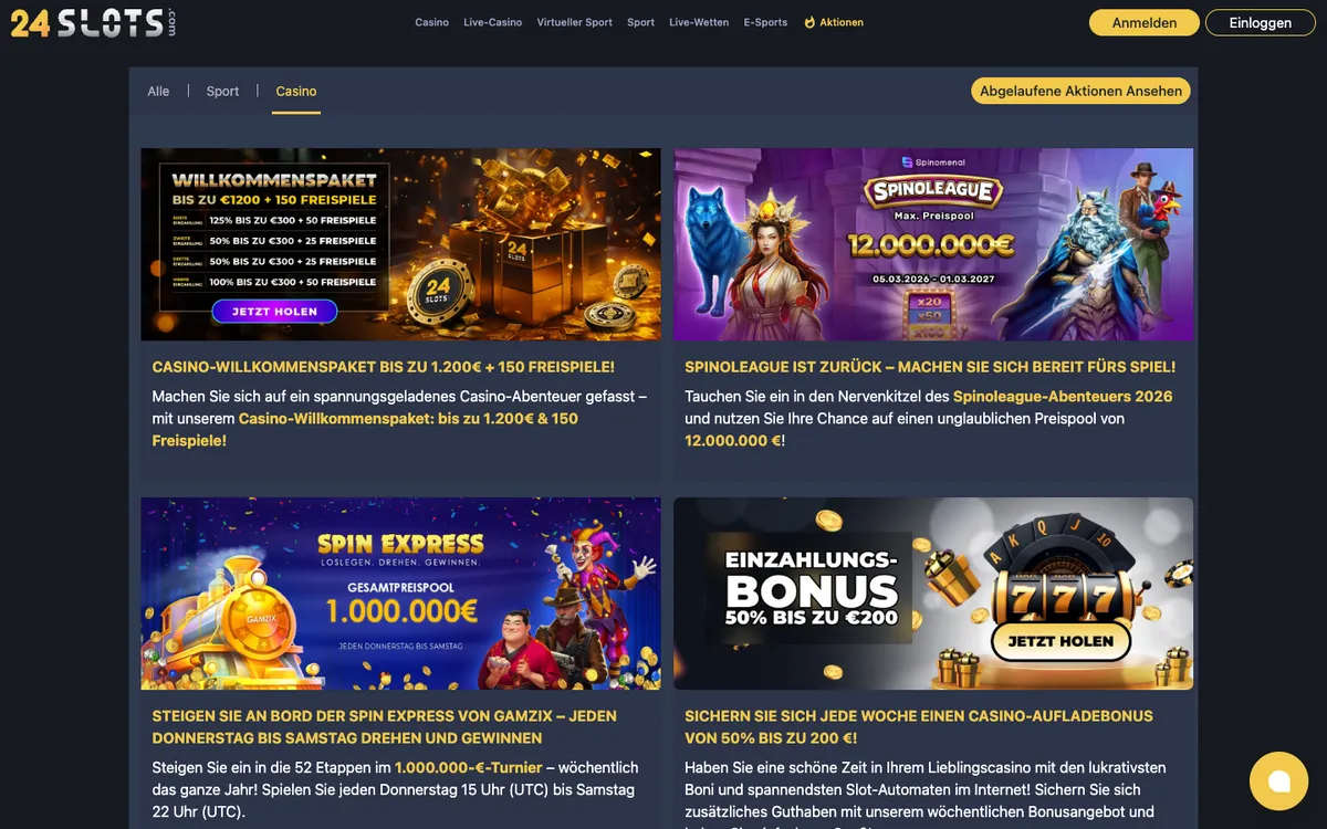 24Slots Casino — Promotions, captured from Germany