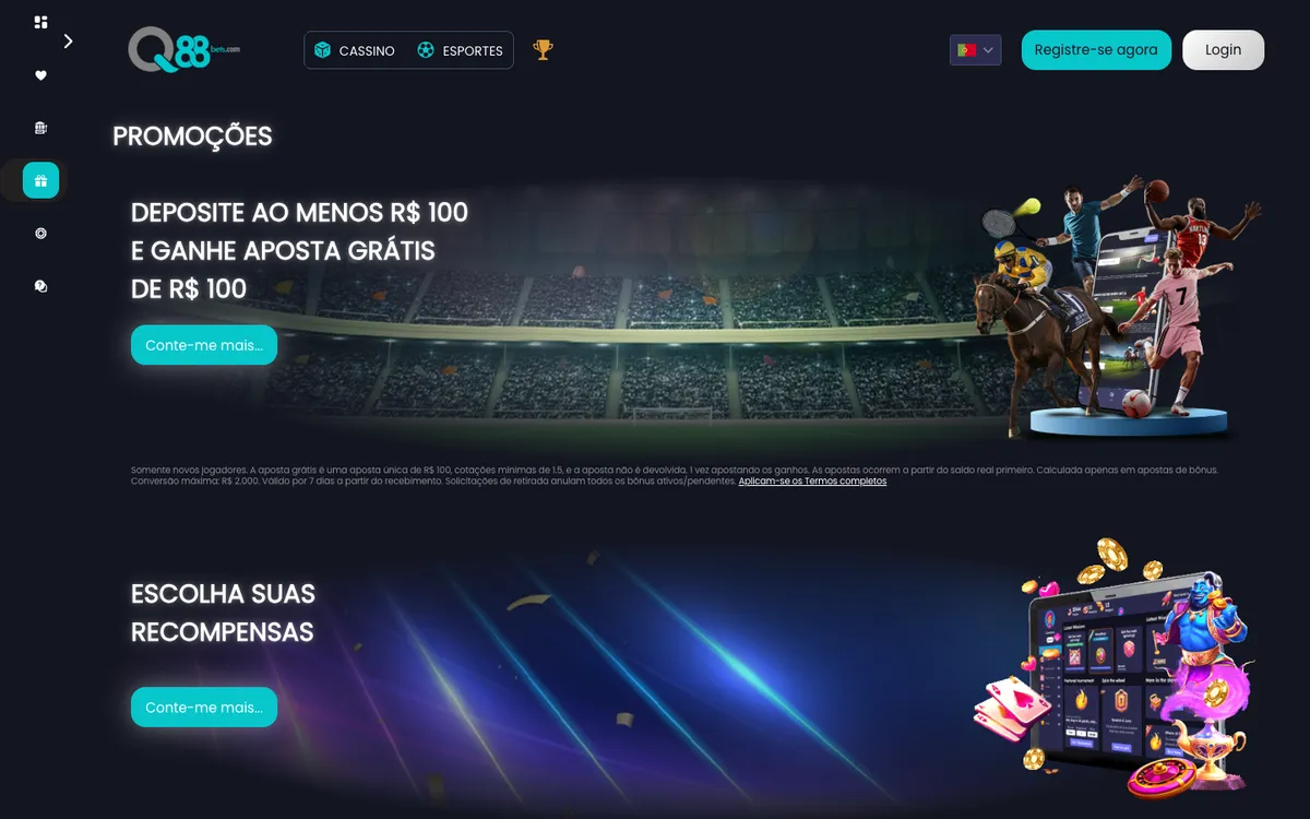 Q88Bets Casino — «Акции», снято из страны Бразилия