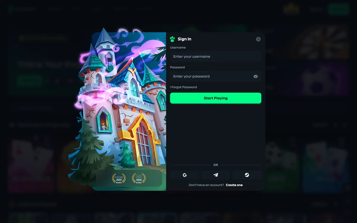 Gamdom Casino — Sign-up, captured from Bulgaria