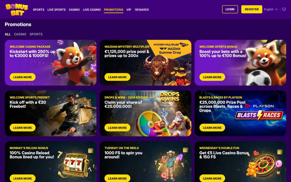 BonusBet Casino — Promotions, captured from Germany