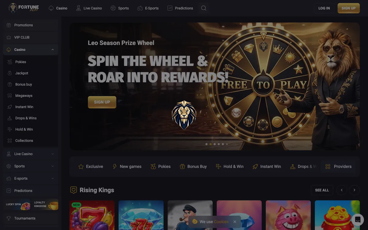 Fortune Play Casino — «Регистрация», снято из страны Новая Зеландия
