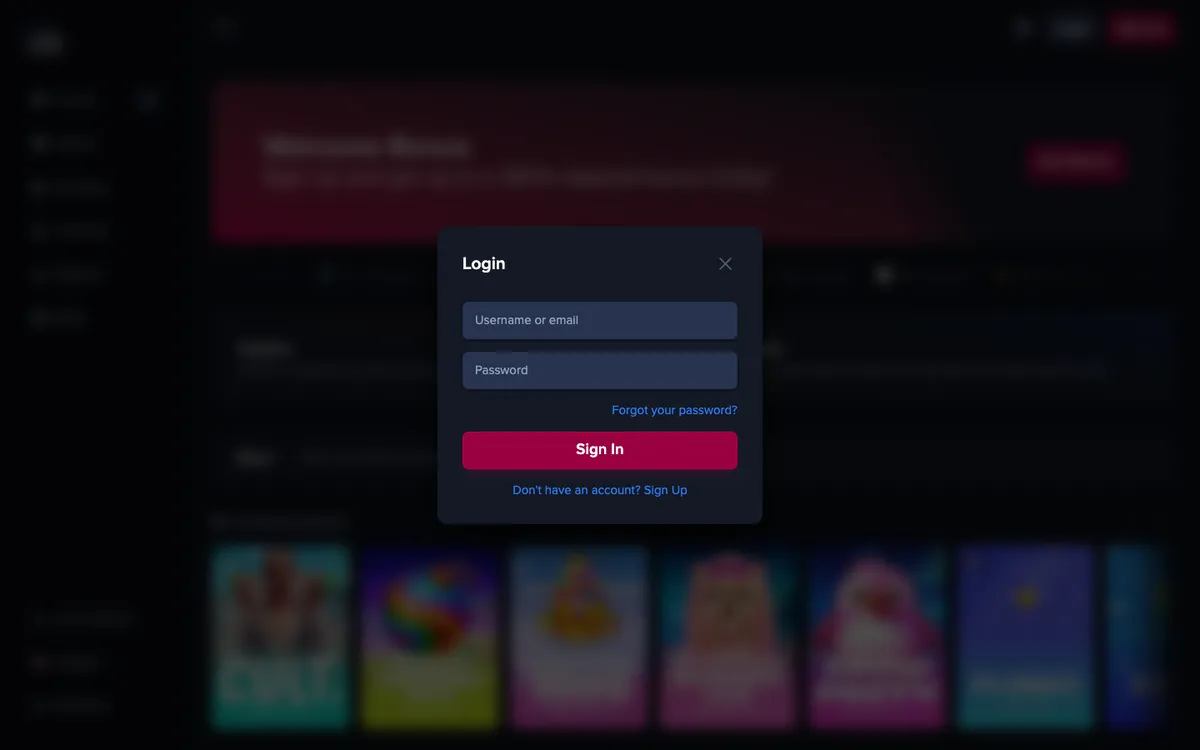 Jacks Club Casino — Sign-up, captured from Germany