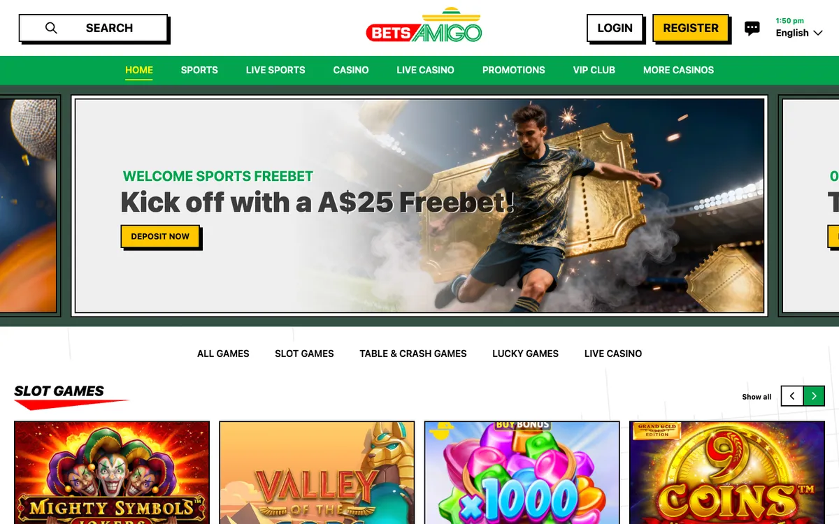 Betsamigo Casino — «Главная», снято из страны Австралия