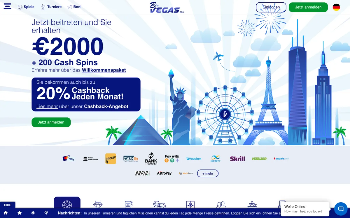 BluVegas Casino — «Главная», снято из страны Германия