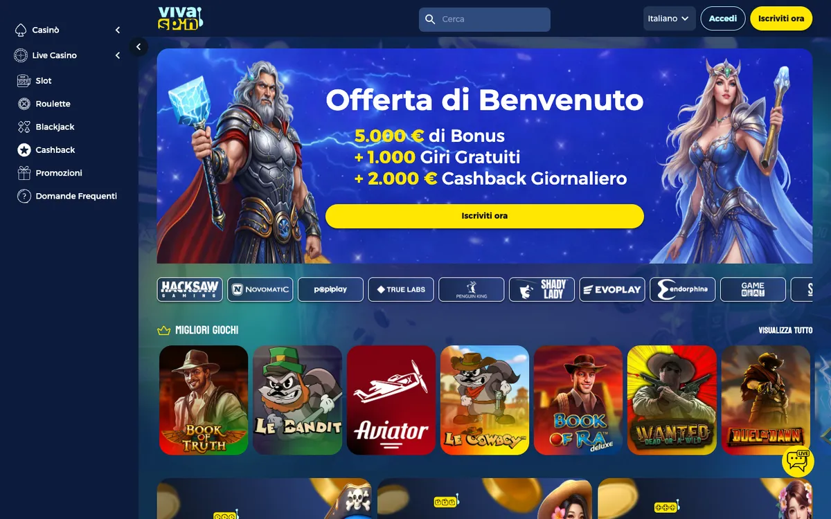 Vivaspin Casino — «Главная», снято из страны Италия