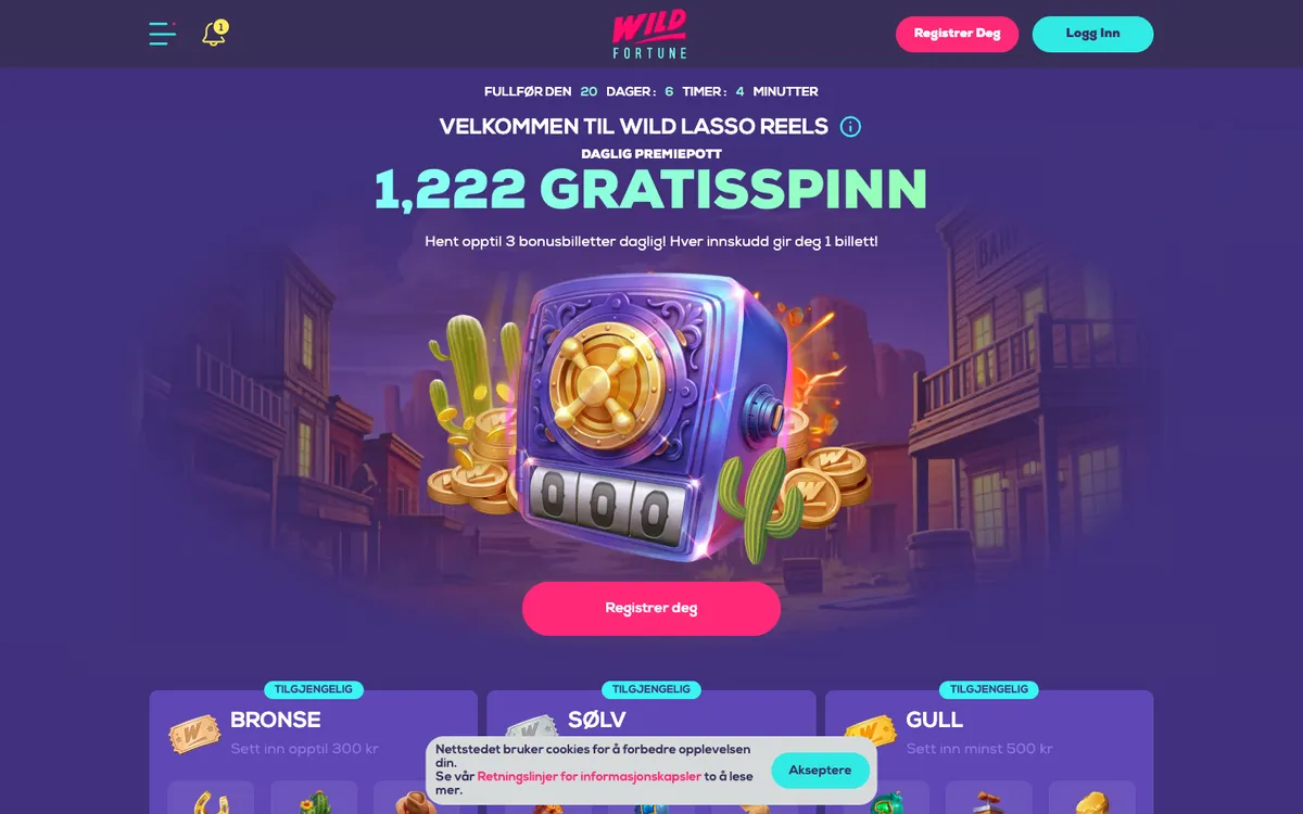 Wildfortune.io Casino – «Акции», снято из страны Норвегия
