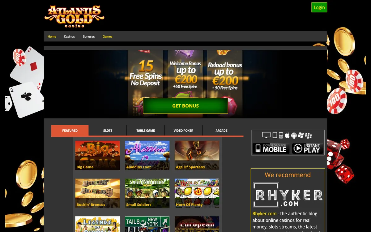 Atlantis Gold Casino — Sign-up, captured from Australia